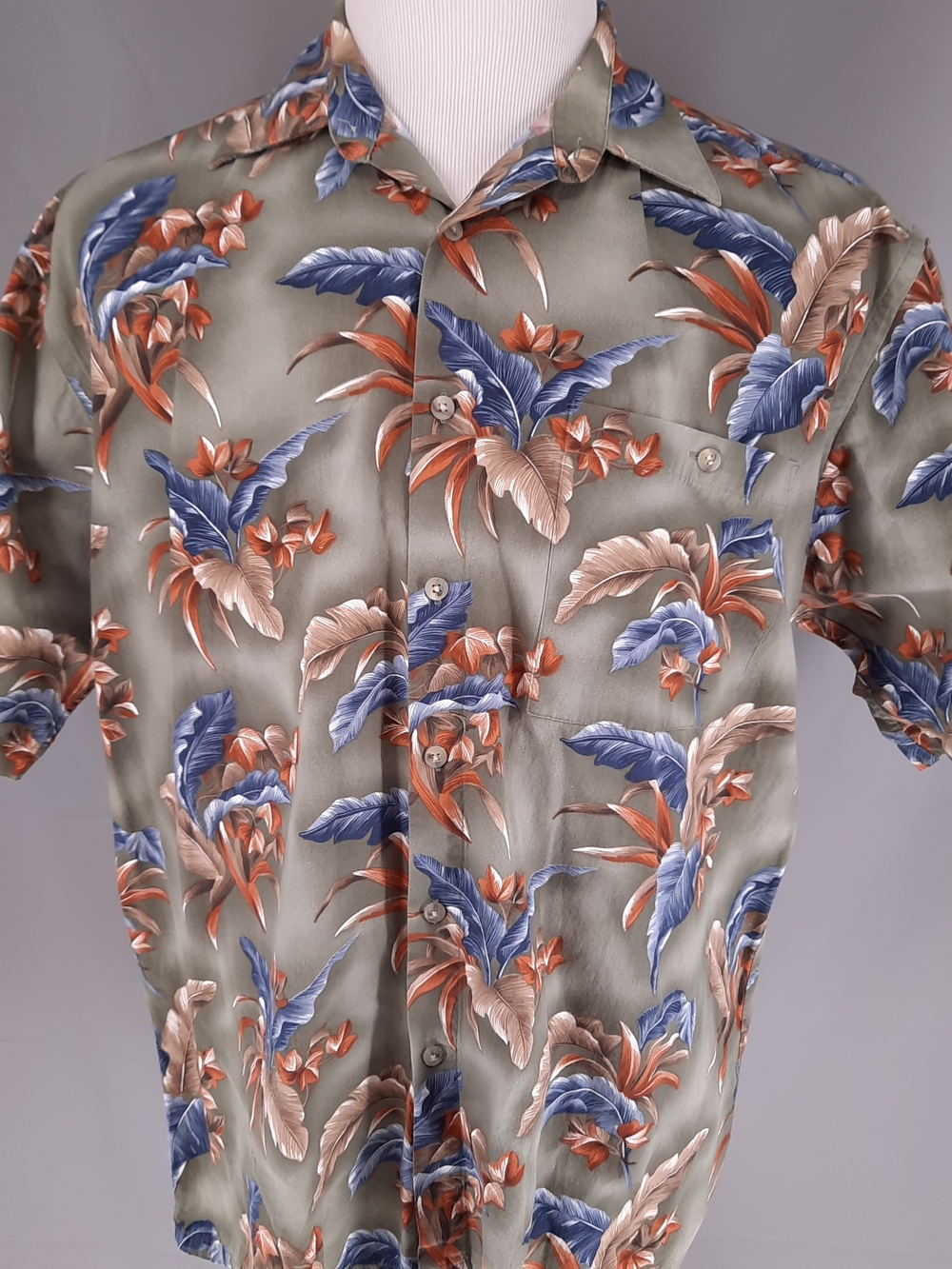 Pierre Cardin Hawiian Camp Shirt Men's L Button Down Floral